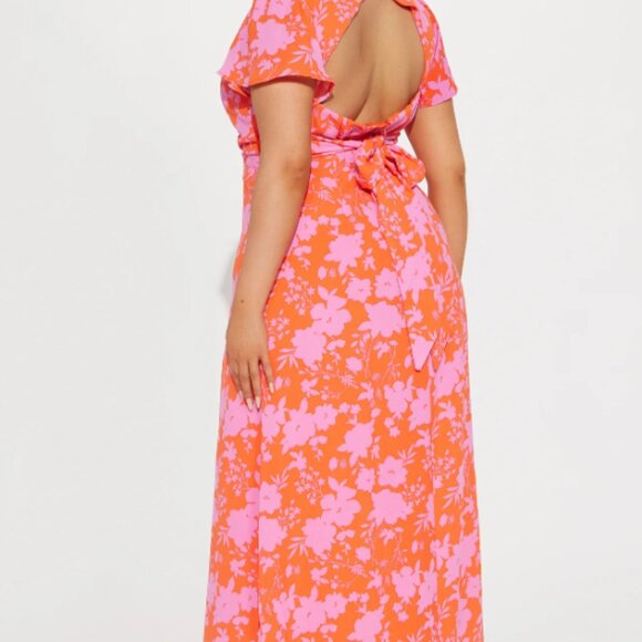 Floral Maxi Dress - Orange/combo - Picture 2 of 2